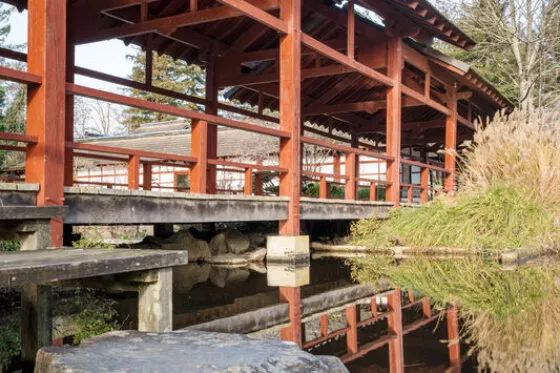 Parcours abrité menant jusqu’à la Maison de l’Erdre