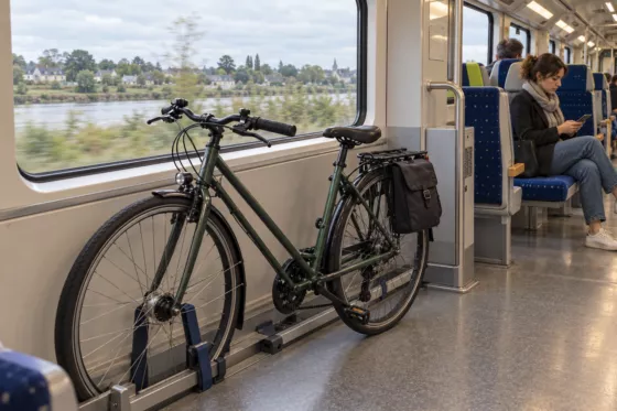 Vélo dans un TER en Loire-Atlantique
